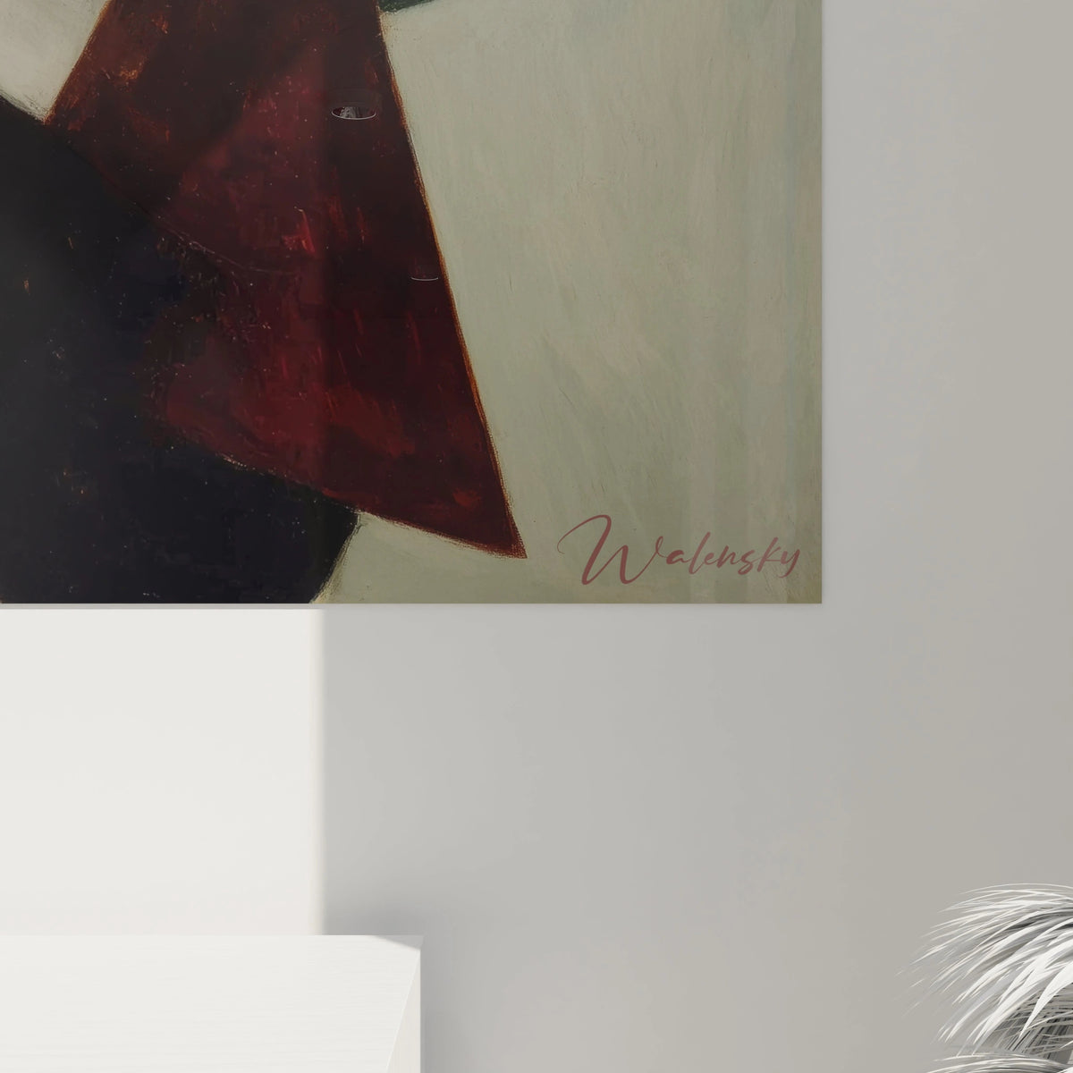tableau dadaïsme bouquet mural Walensky gros plan fleurs jaunes signature décoration murale artistique
