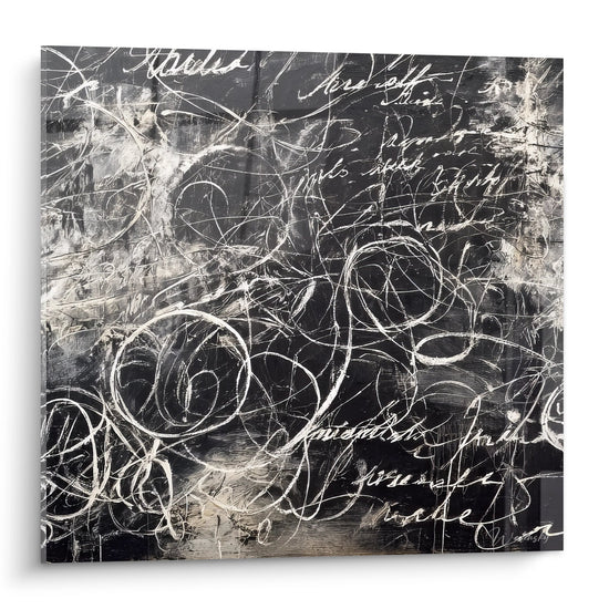 Tableau calligraphie abstraite - Écriture gestuelle moderne - édition dessin