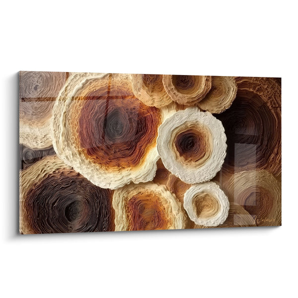 Tableau Cercles Concentriques Ocre et Marron - Harmonie Terrestre - Edition Feng shui Nord-Est Terre