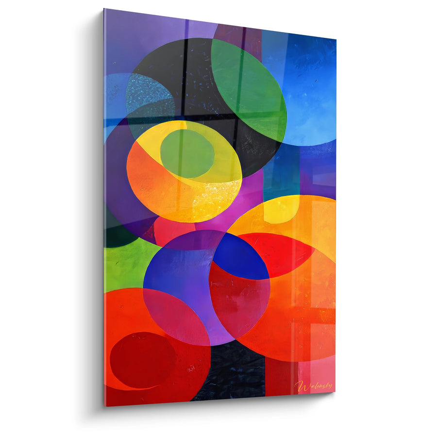 Tableau cercles colorés concentriques - Harmonie géométrique - édition géométrique abstrait