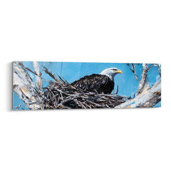 Tableau Conquérant Serein Majestueux Cyan - édition aigle