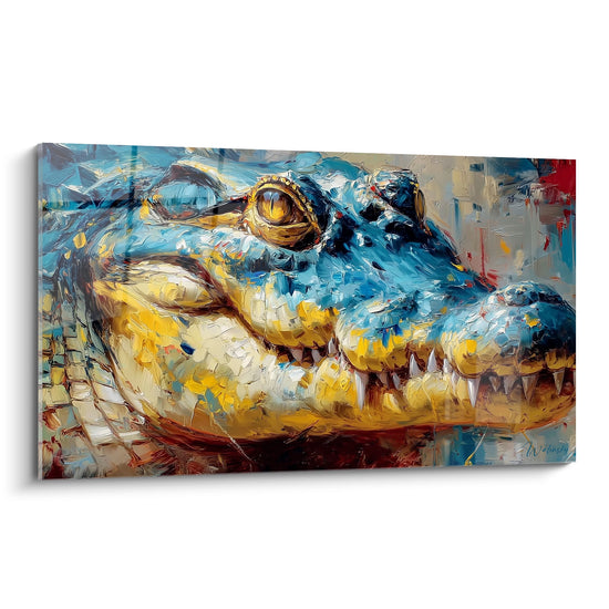 Tableau Crocodile Expressionniste - Puissance des Profondeurs - édition Kaprosuchus