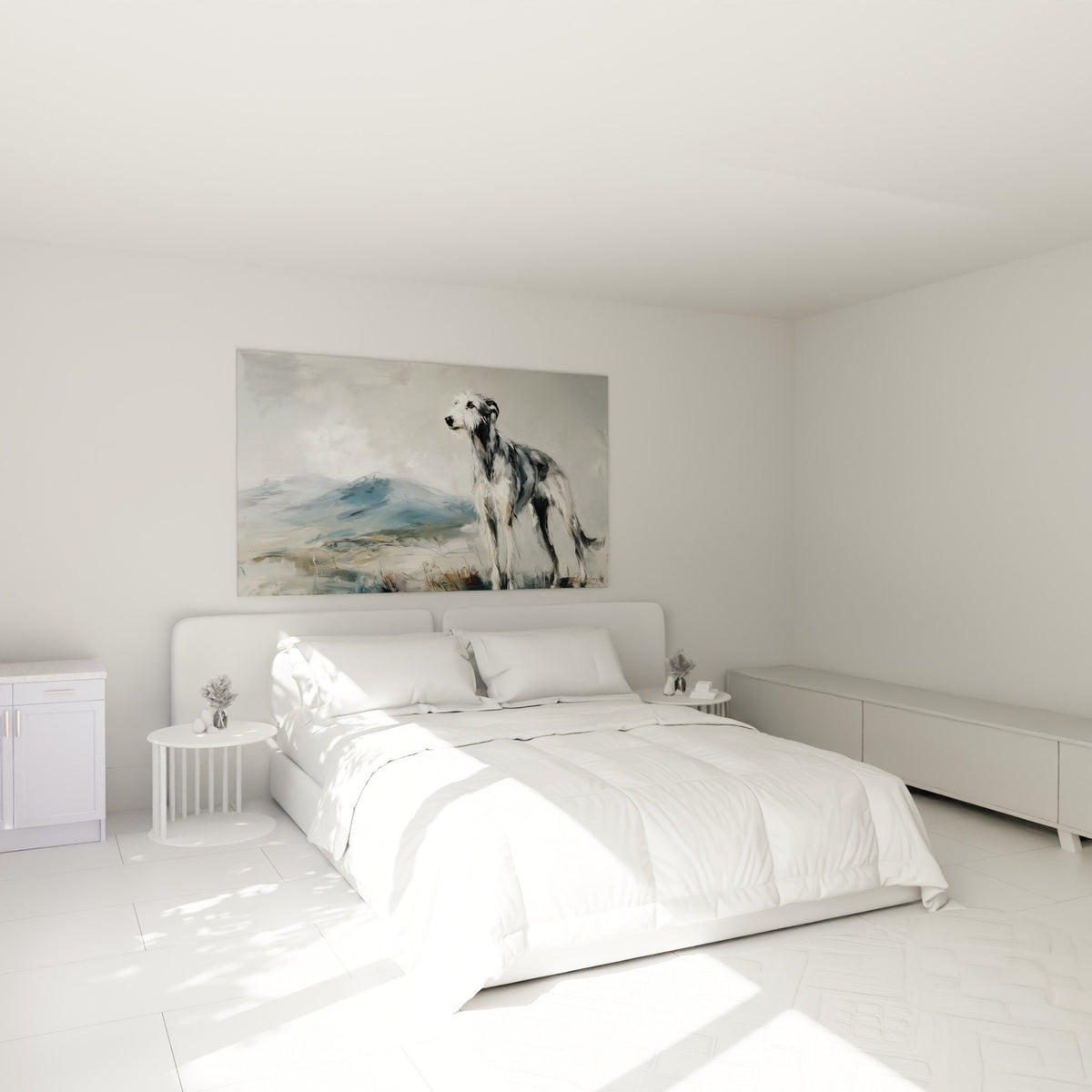 Tableau deerhound gris exposé chambre decoration murale élégante - Edition Deerhound