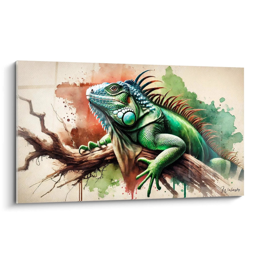 Tableau Éclat Tropical - Édition Iguane Animaux