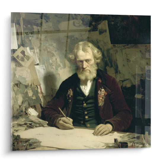 Tableau écrivain Barbe Argentée - édition réalisme