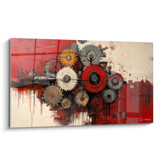 Tableau engrenages mécaniques - Fusion industrielle - édition machines et engrenages