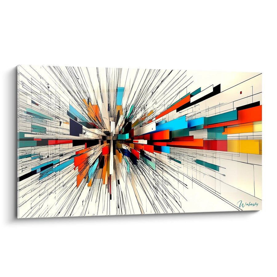 Tableau explosion géométrique - Éclat urbain dynamique - édition constructivisme