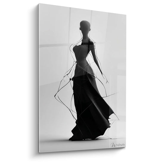 Tableau Femme Élégante - Silhouette Géométrique - Edition personnages noir et blanc