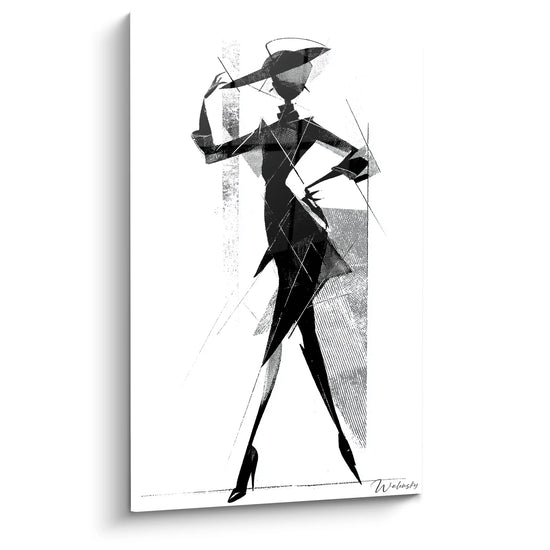 Tableau Femme Géométrique - Silhouette Abstraite - Edition personnages noir et blanc