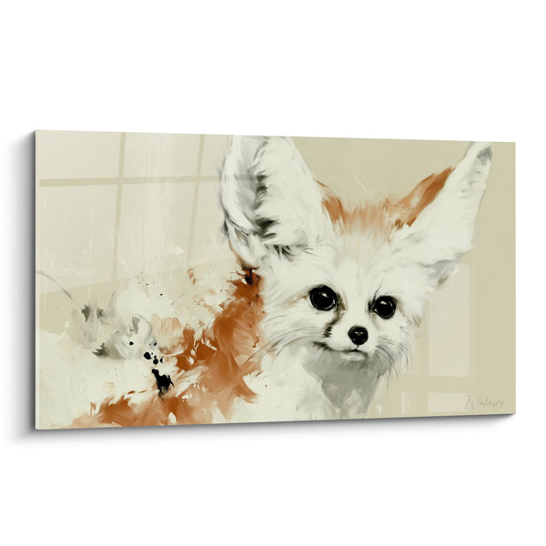 Tableau Fennec aux grandes oreilles beige et roux - Regard désertique - Edition Fennec