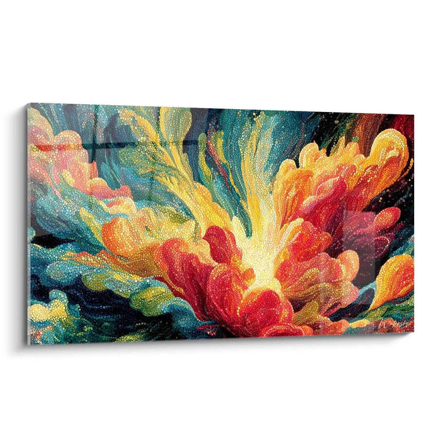 Tableau Fleur Métamorphose Lumière - édition pointillisme
