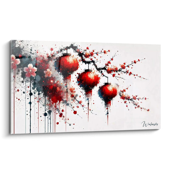 Tableau Fleurs et Lanternes - Édition Zen