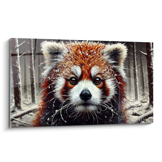 Tableau Garde des Forêts Enneigées - Édition Panda Roux Animaux