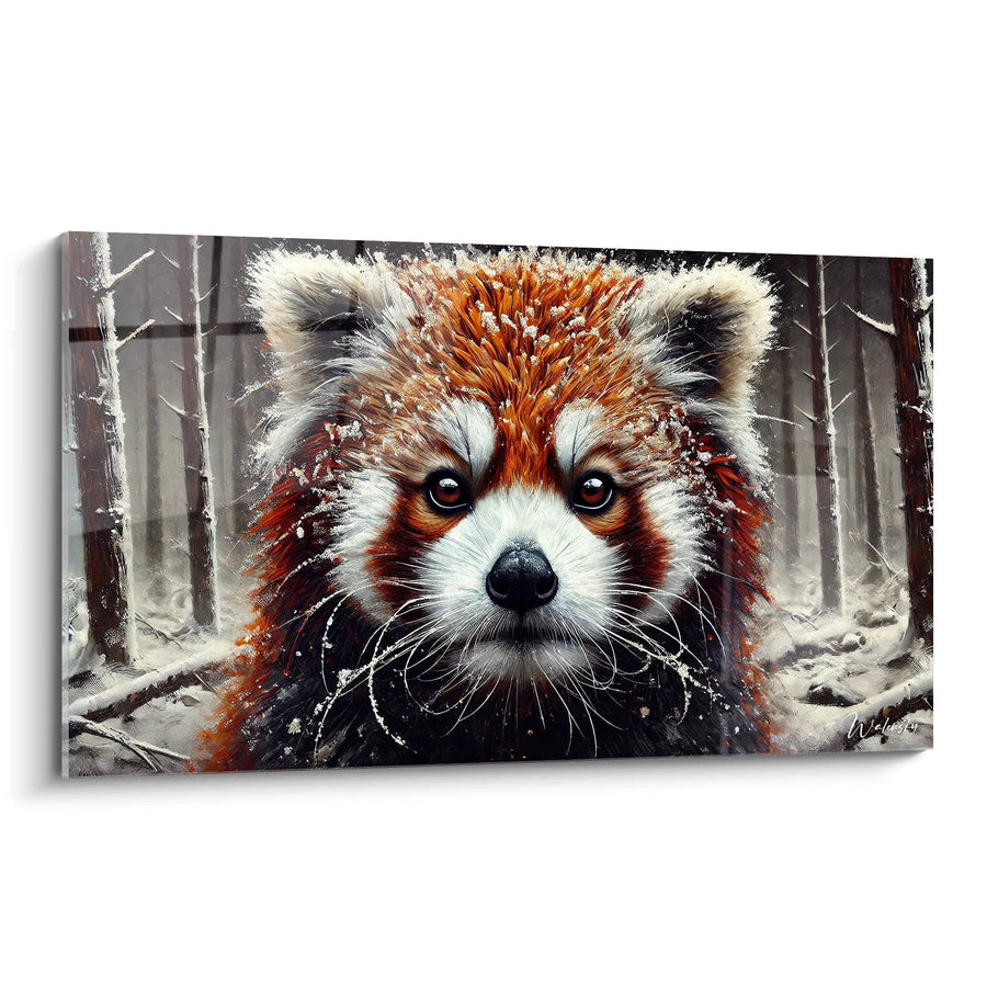 Tableau Garde des Forêts Enneigées - Édition Panda Roux Animaux
