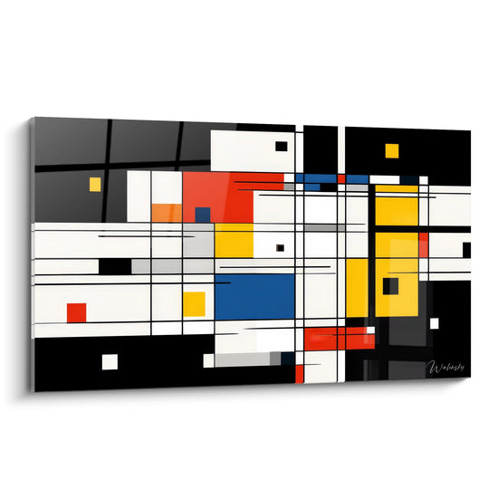 Tableau composition géométrique colorée - Mondrian moderne - édition géométrique abstrait