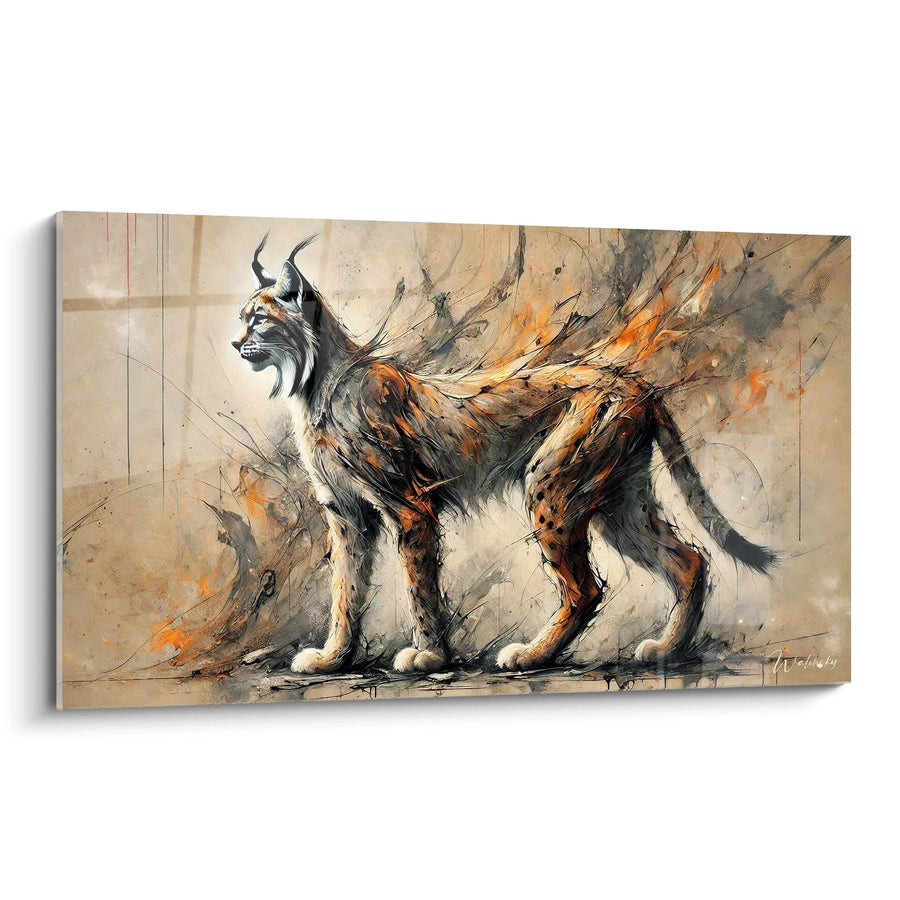 Tableau Instinct en Feu - Édition Lynx Animaux