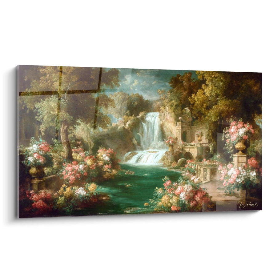 Tableau jardin cascade nacrée - édition rococo
