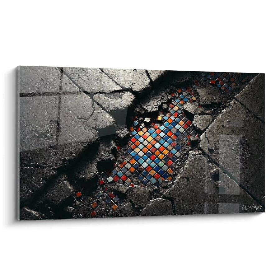 Tableau Les Traces du Passé - Édition Mosaïque Street Art