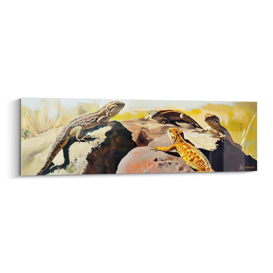 Tableau Lézards Maîtres du rocher - édition lézard