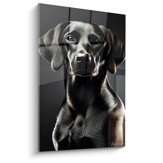 Découvrez ce tableau chien majestueux vu de biais, offrant un réalisme saisissant et une élégance unique. Parfait pour les amateurs d'art animalier moderne dans un intérieur sophistiqué.

