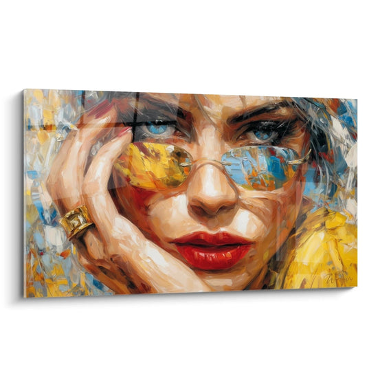 Tableau Lunettes Dorées - Glamour Moderne - édition accessoires de mode