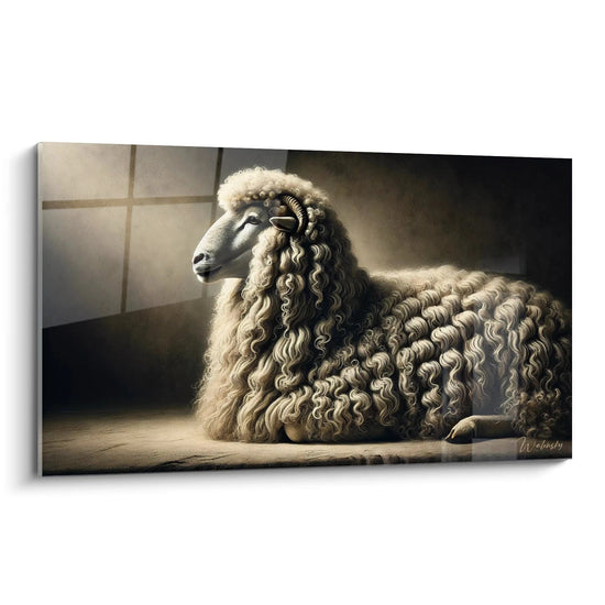 Tableau Majesté Bouclée - Édition Mouton Animaux