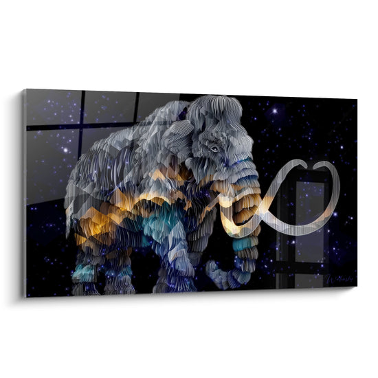 Tableau Mammouth laineux cosmique - Créature préhistorique dans l'espace - édition Mammouth laineux