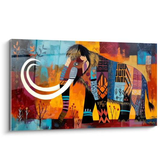 Tableau Mammouth Laineux Patchwork - Art Géométrique Coloré - édition Mammouth laineux