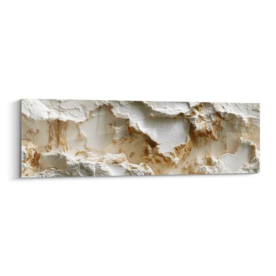 Tableau texture blanche érodée aux reliefs sculptés - Matière première - Edition Marbre abstrait