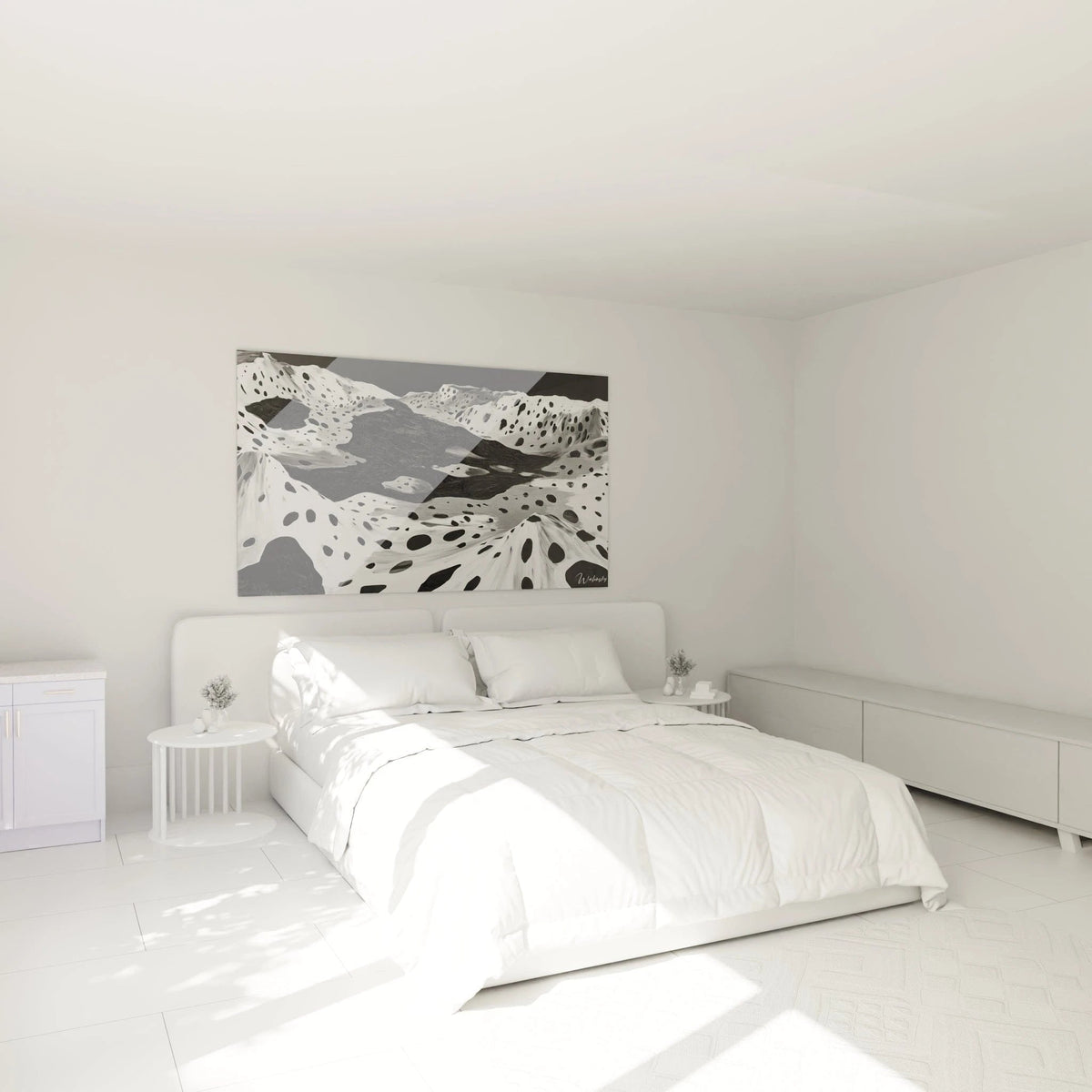 Tableau tacheté noir et blanc de Walensky, décor moderne pour chambre lumineuse