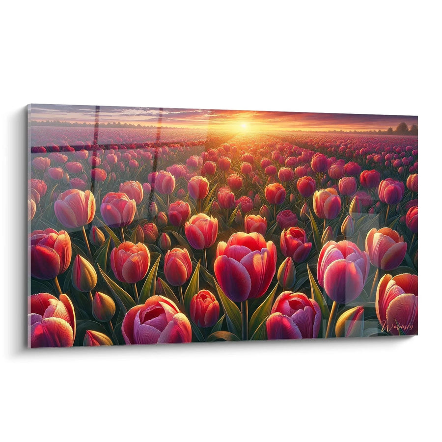 Tableau Mer de Tulipes - Édition Champs de Fleurs Paysage