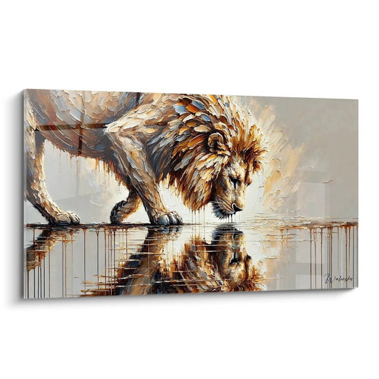 Tableau Miroir de Fierté - Edition Lion Animaux