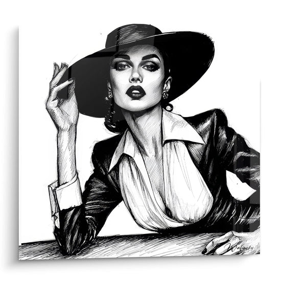 Tableau Mode Vintage - Élégance Parisienne Intemporelle - édition illustration de mode