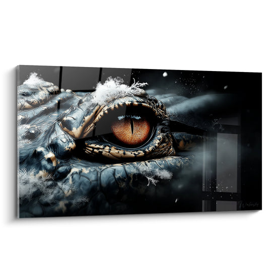 Tableau Œil de Crocodile - Regard Reptilien Hypnotique - édition Kaprosuchus