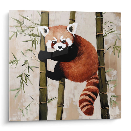 Tableau Panda roux Sommeil dans les branches - édition panda roux