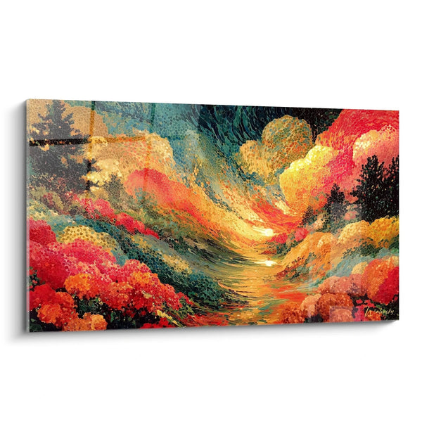 Tableau Paysage Pixels Naturels - édition pointillisme