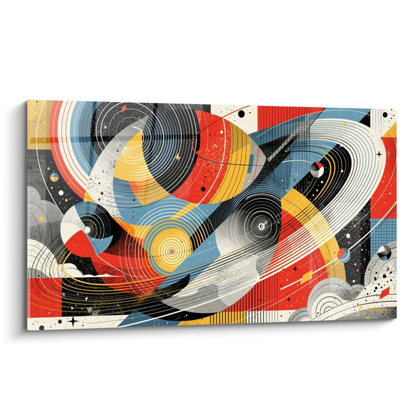 Tableau Fusée abstraite rouge et bleu cosmique - Élan vers l'infini - Edition Planète
