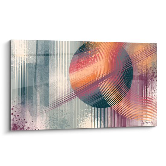 Tableau Sphère orangée aux cercles concentriques - Éclipse en mouvement - Edition Planète
