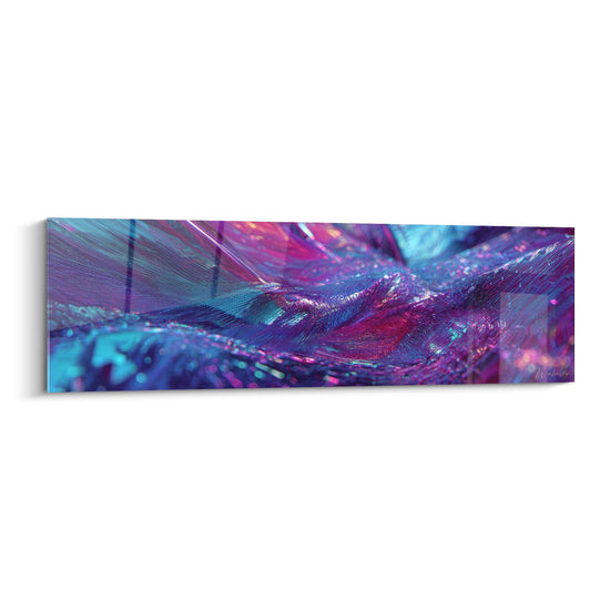 Tableau plumes iridescentes - Envol Cosmique - édition futurisme abstrait