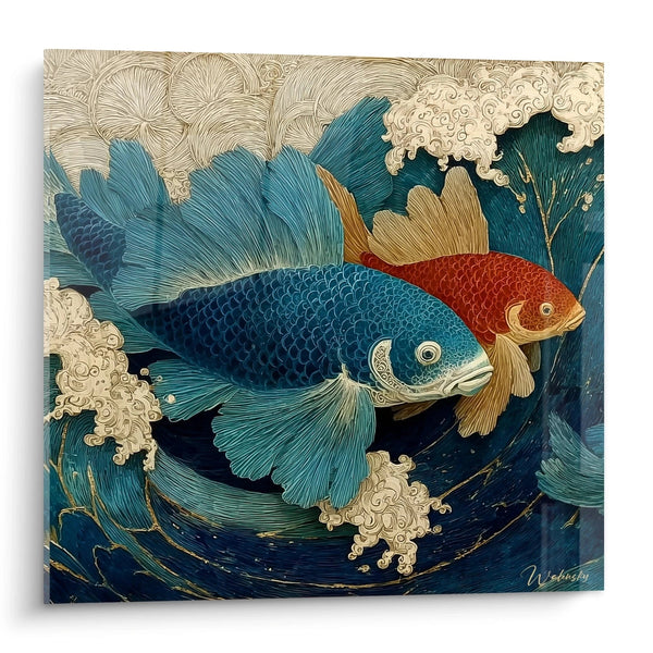 Tableau Poissons Valse Océanique - édition Art nouveau
