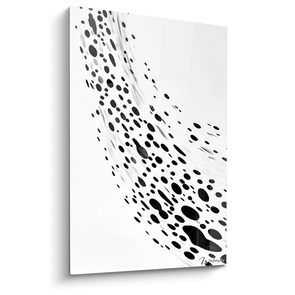 Tableau Rythme Organique Contrasté - édition tacheté noir et blanc