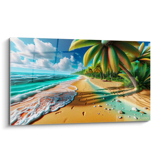 Tableau Sérénade des Palmiers en Bord de Mer - Édition Paysage
