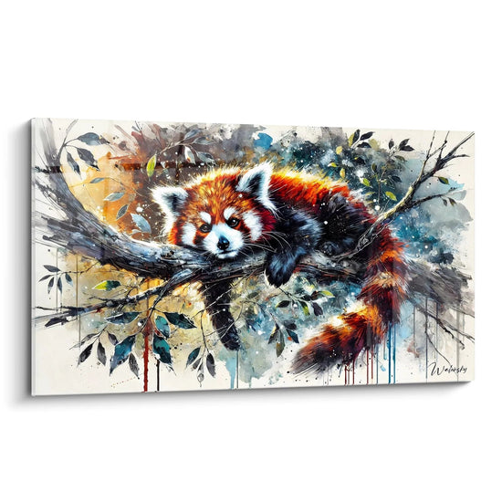 Tableau Solitude d'Hiver - Édition Panda Roux Animaux