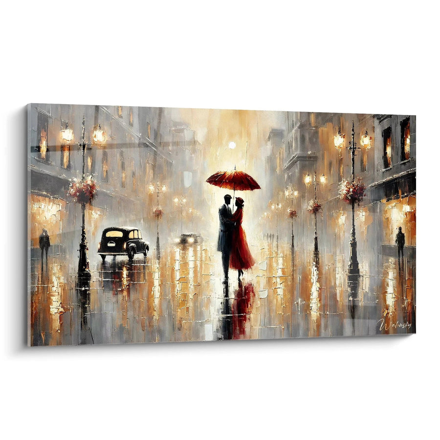 Tableau Sous le Parapluie Rouge - Édition Love Amour