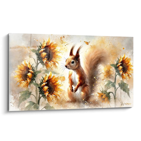 Tableau Sous les Tournesols - Édition Écureuil Animaux