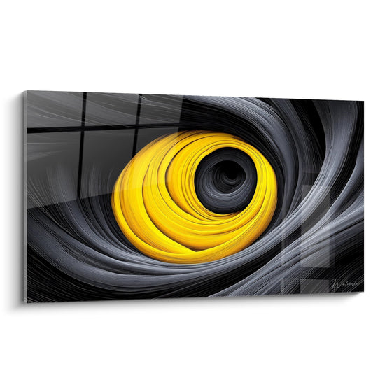 Tableau spirale dorée hypnotique - Vortex lumineux - édition spirale abstrait