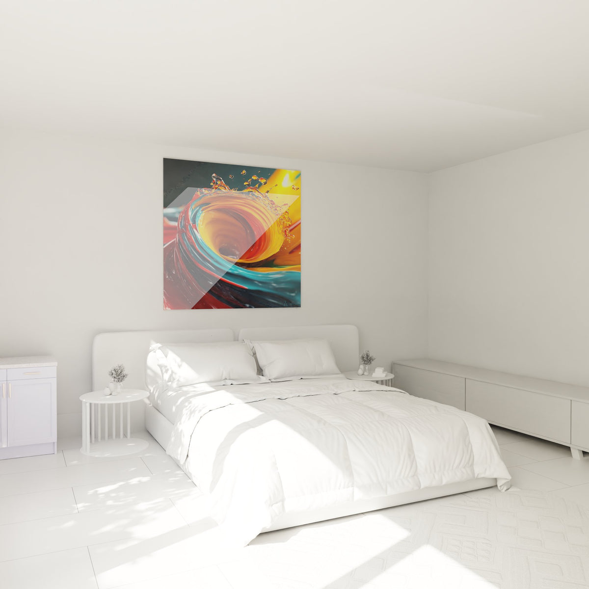 Tableau spirale abstrait vortex liquide en décoration chambre ambiance moderne