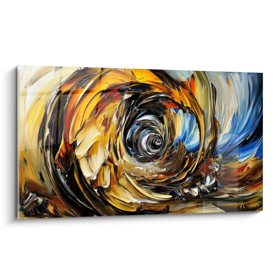 Tableau mural tourbillon énergétique spirale abstraite couleurs chaudes et froides art moderne Walensky