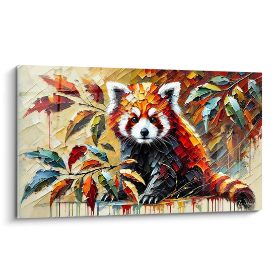 Tableau Tranquillité Écarlate - Édition Panda Roux Animaux