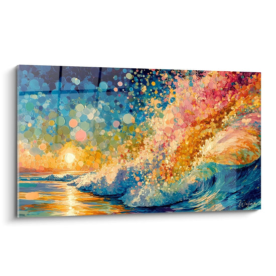 Tableau Vague Énergie Marine - édition pointillisme